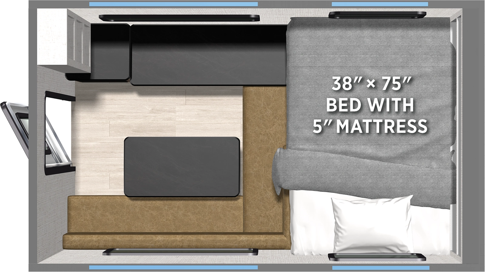 Backpack Truck Camper B-580H Floorplan